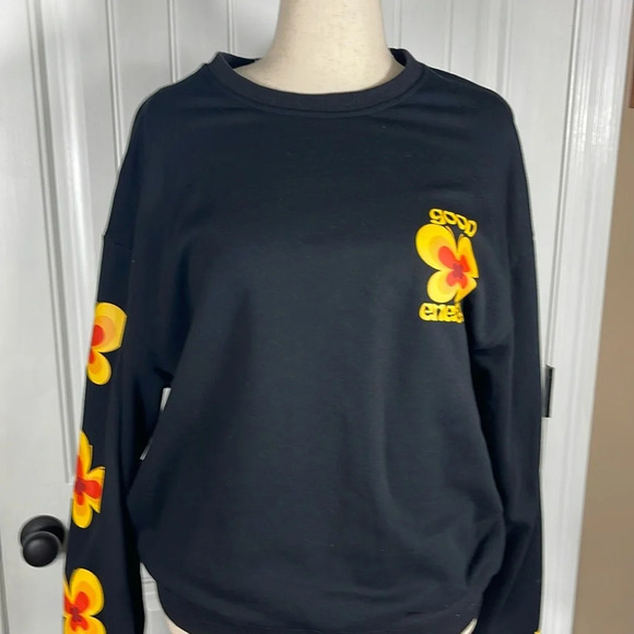 Petals and Peacock/70’S inspired sweatshirt Good Energy Sz XL - Picture 2 of 16